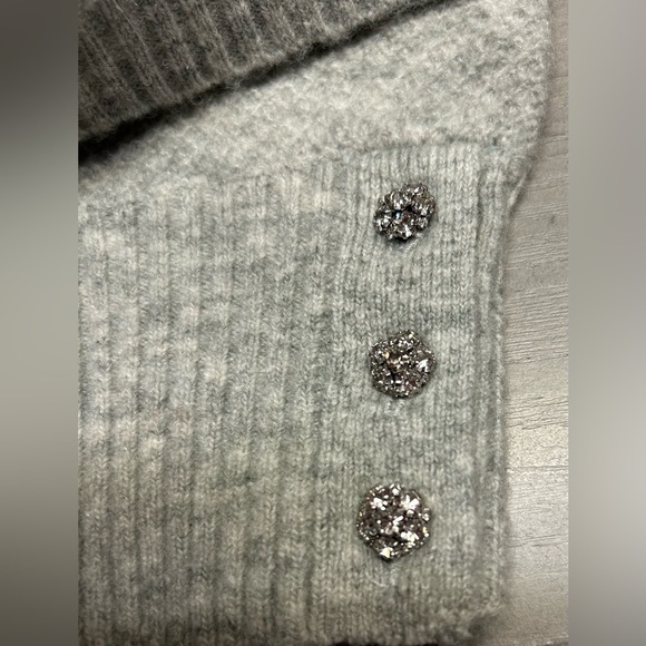 J.Crew Womens Size XL Sweater Preppy Stylish Gray Cardigan Wool Blend New - Picture 3 of 12